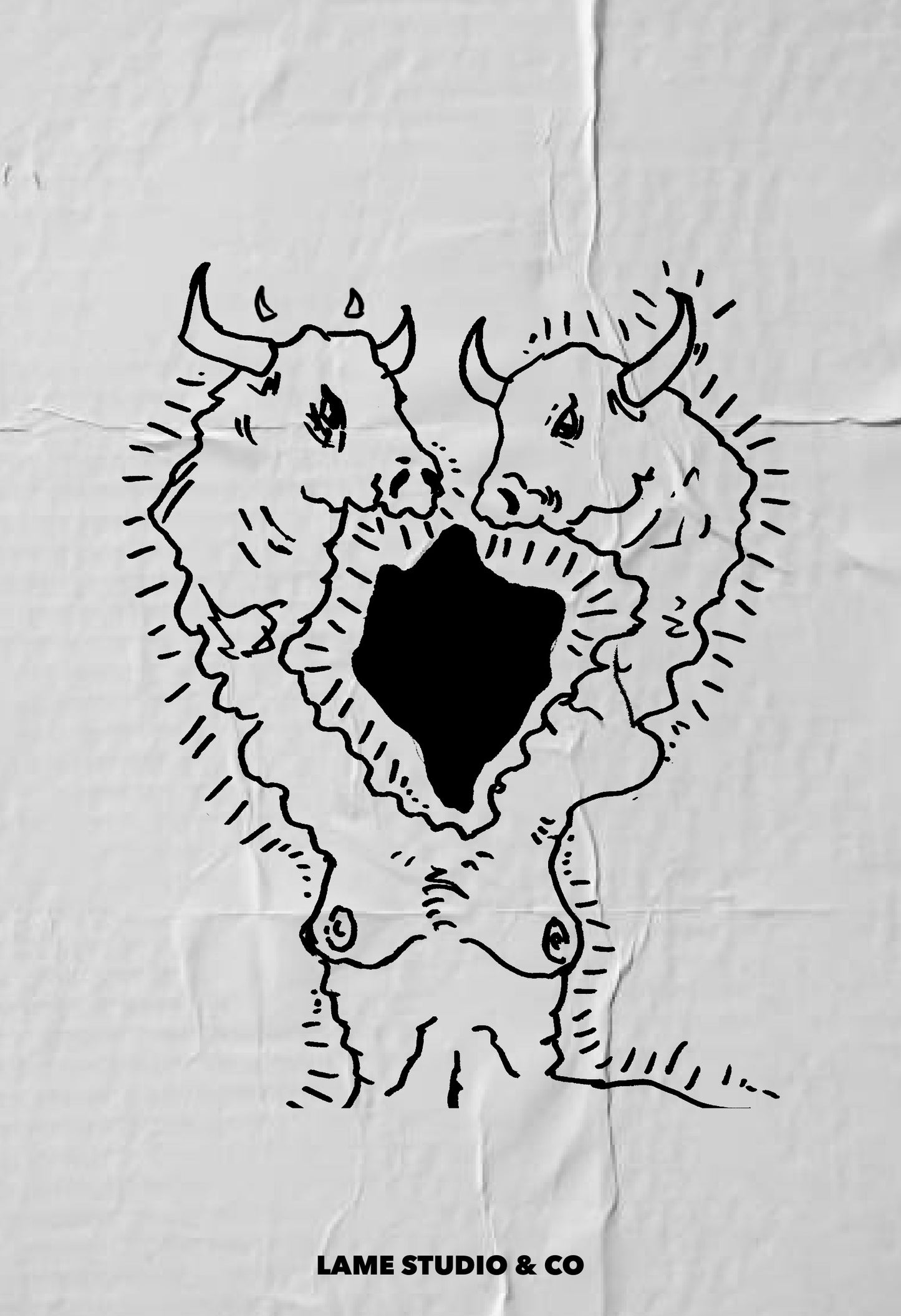 Two Bulls Print