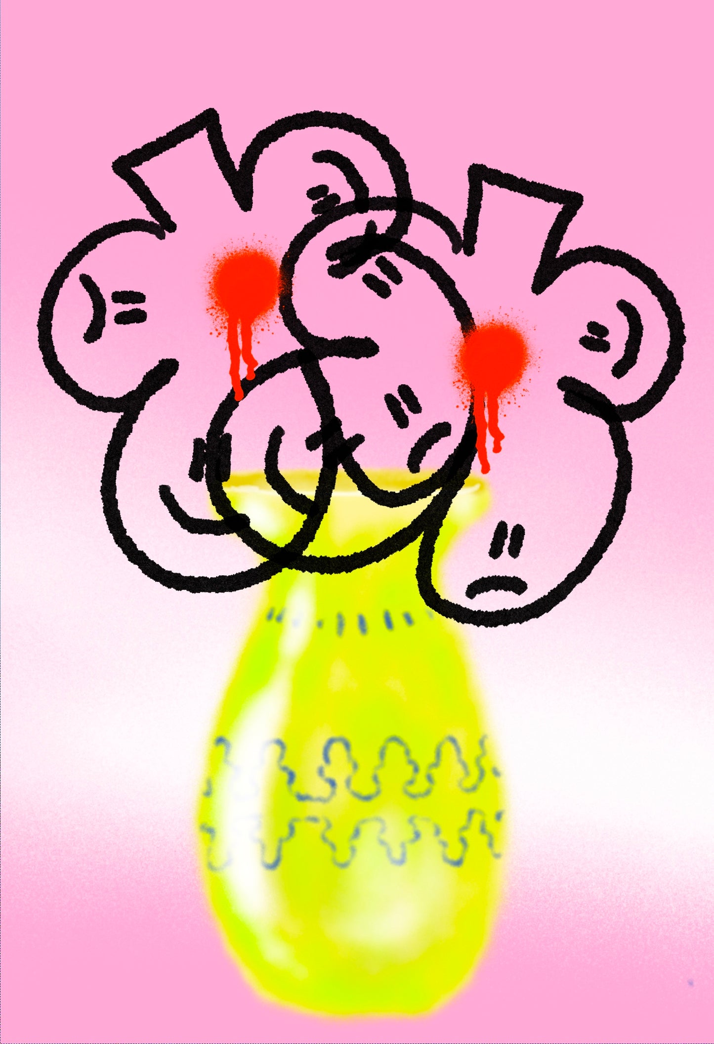 Graffiti Vase Pink Print