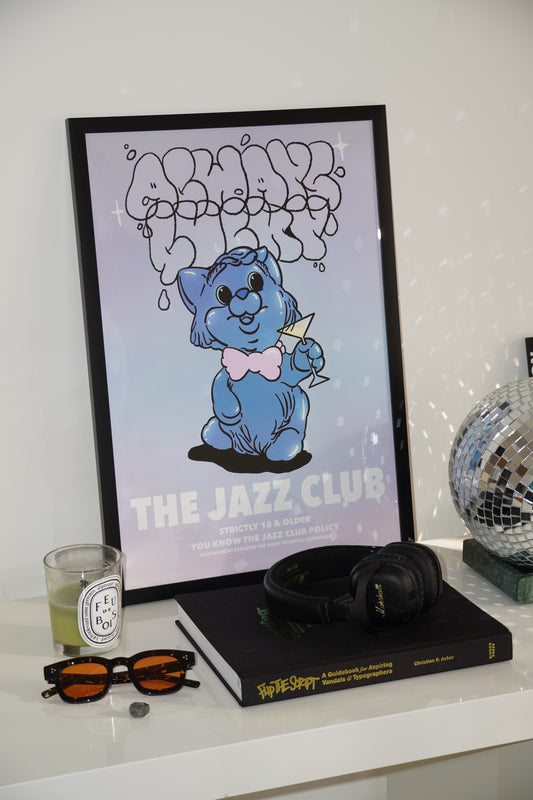 Always Lucky Blue Cat Print