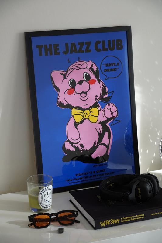 Jazz Cat Blue Print