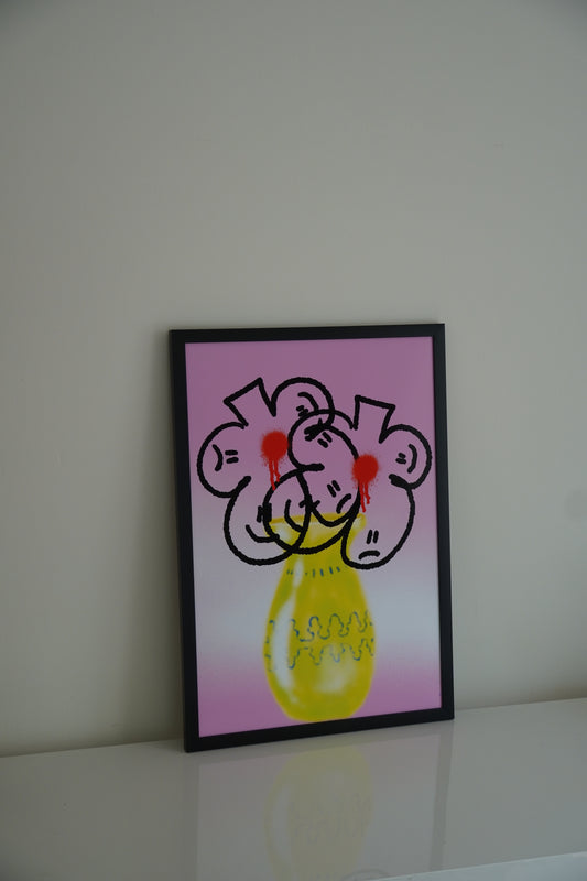 Graffiti Vase Pink Print