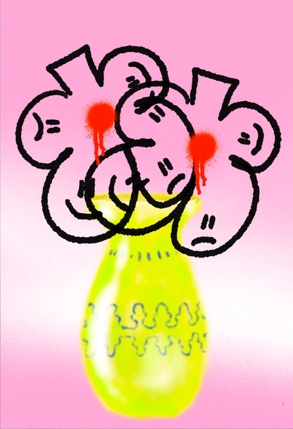 Graffiti Vase Pink Print